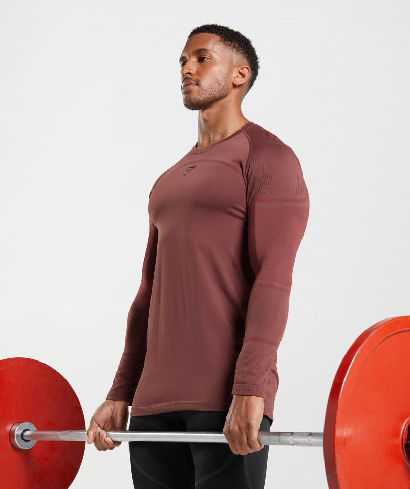 Gymshark 315 Tričko S Dlhým Rukávom čerešňovo Hnedé