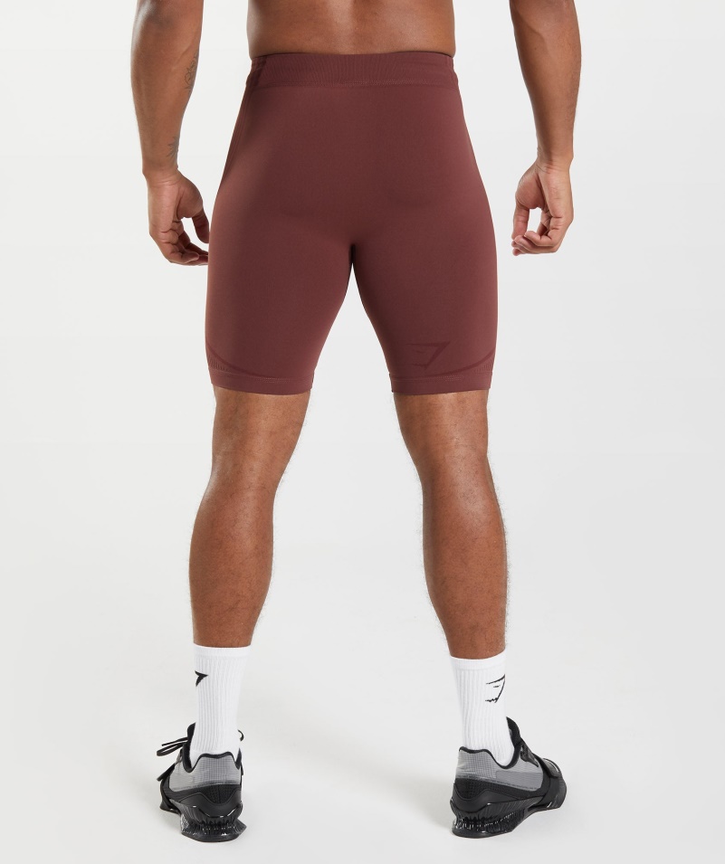 Gymshark 315 Bezšvové 1/2 šortky čerešňovo Hnedo-atletické Gaštanové