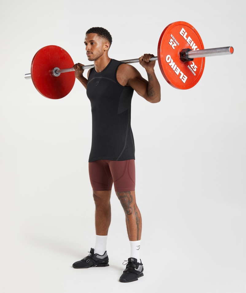 Gymshark 315 Bezšvové 1/2 šortky čerešňovo Hnedo-atletické Gaštanové