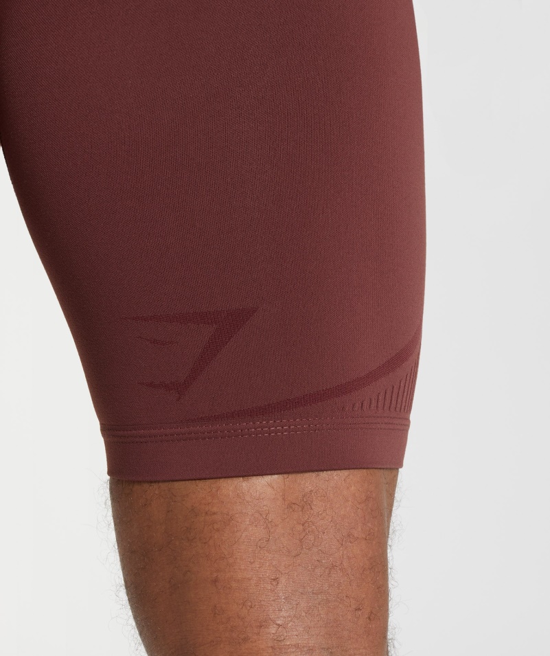 Gymshark 315 Bezšvové 1/2 šortky čerešňovo Hnedo-atletické Gaštanové
