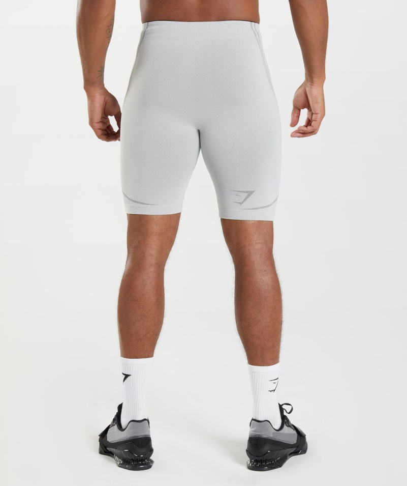 Gymshark 315 Bezšvové 1/2 šortky Svetlošedo-uhlovo šedé