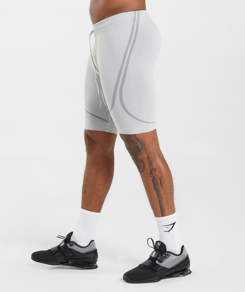 Gymshark 315 Bezšvové 1/2 šortky Svetlošedo-uhlovo šedé