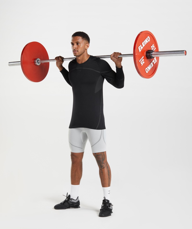 Gymshark 315 Bezšvové 1/2 šortky Svetlošedo-uhlovo šedé