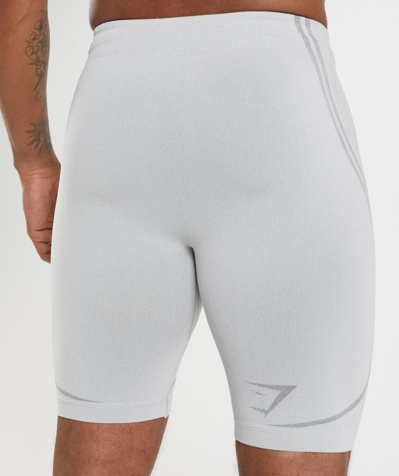 Gymshark 315 Bezšvové 1/2 šortky Svetlošedo-uhlovo šedé