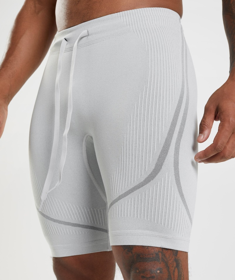 Gymshark 315 Bezšvové 1/2 šortky Svetlošedo-uhlovo šedé