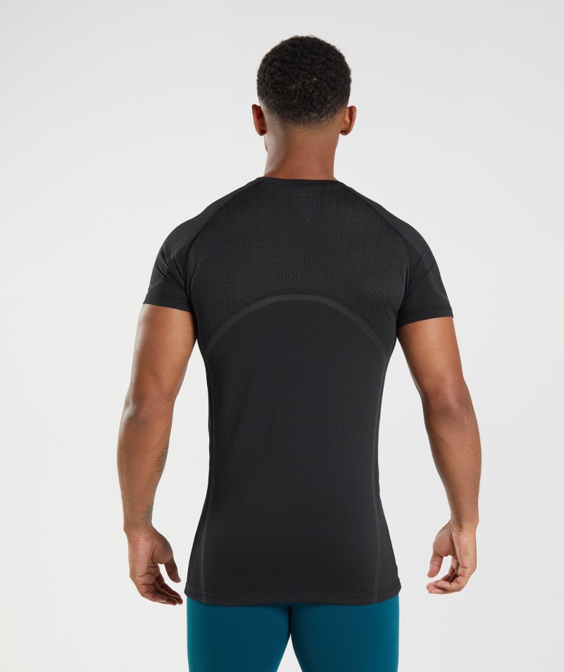 Gymshark 315 Bezšvové Tričko čiernej Farby