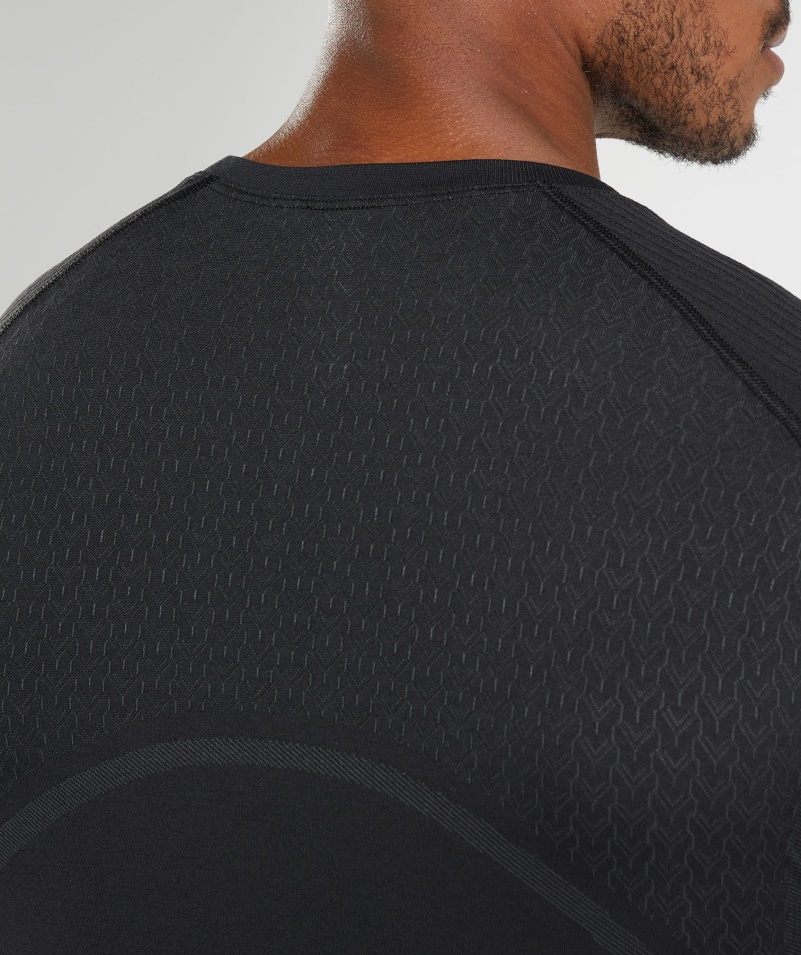 Gymshark 315 Bezšvové Tričko čiernej Farby