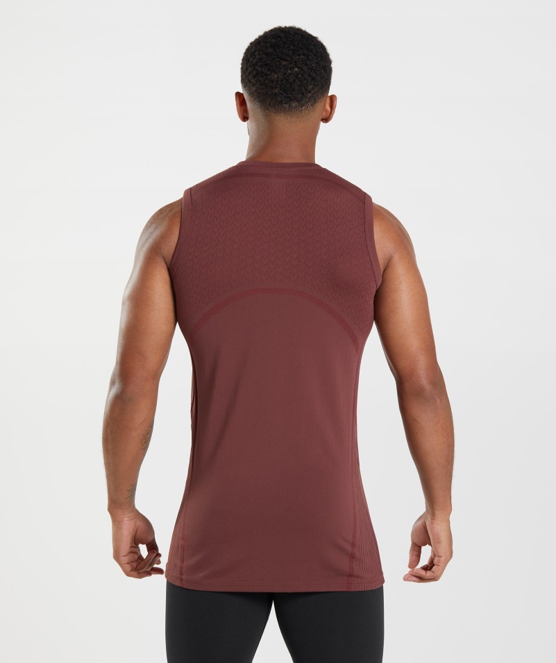 Gymshark 315 Bezšvový Tank čerešňovo Hnedý