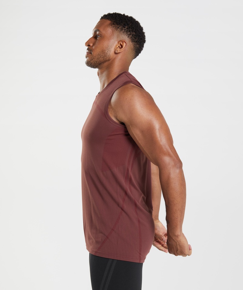 Gymshark 315 Bezšvový Tank čerešňovo Hnedý