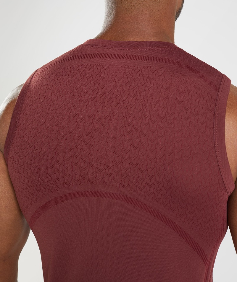 Gymshark 315 Bezšvový Tank čerešňovo Hnedý