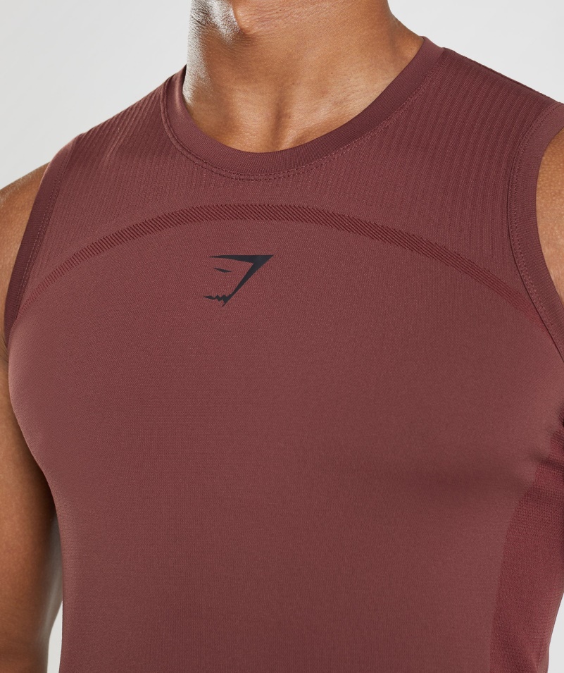 Gymshark 315 Bezšvový Tank čerešňovo Hnedý