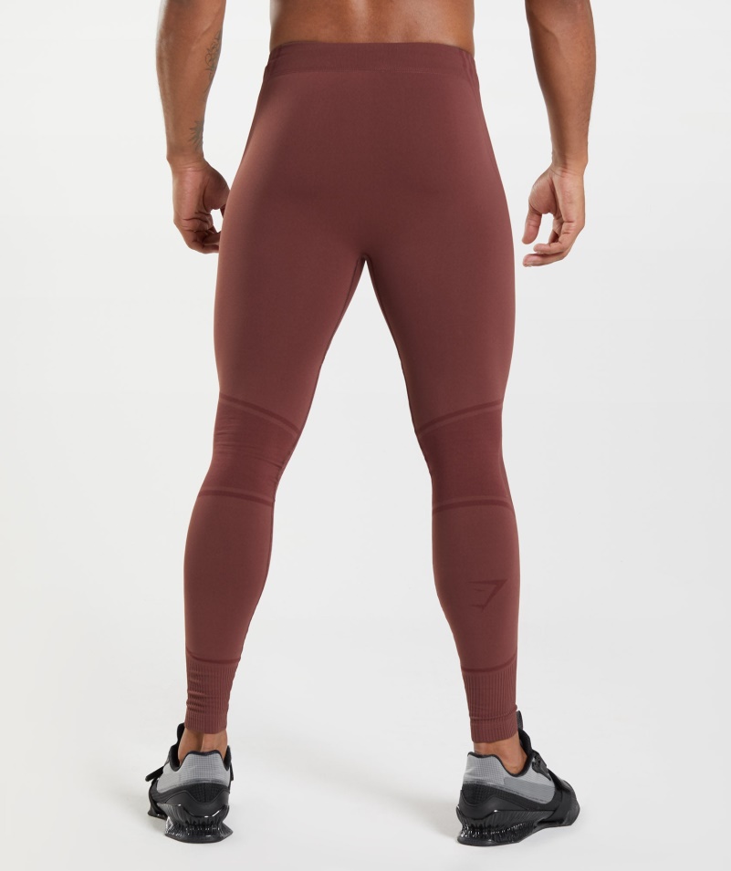 Gymshark 315 Bezšvové Pančuchové Nohavice čerešňovo-hnedé Atletické Gaštanové