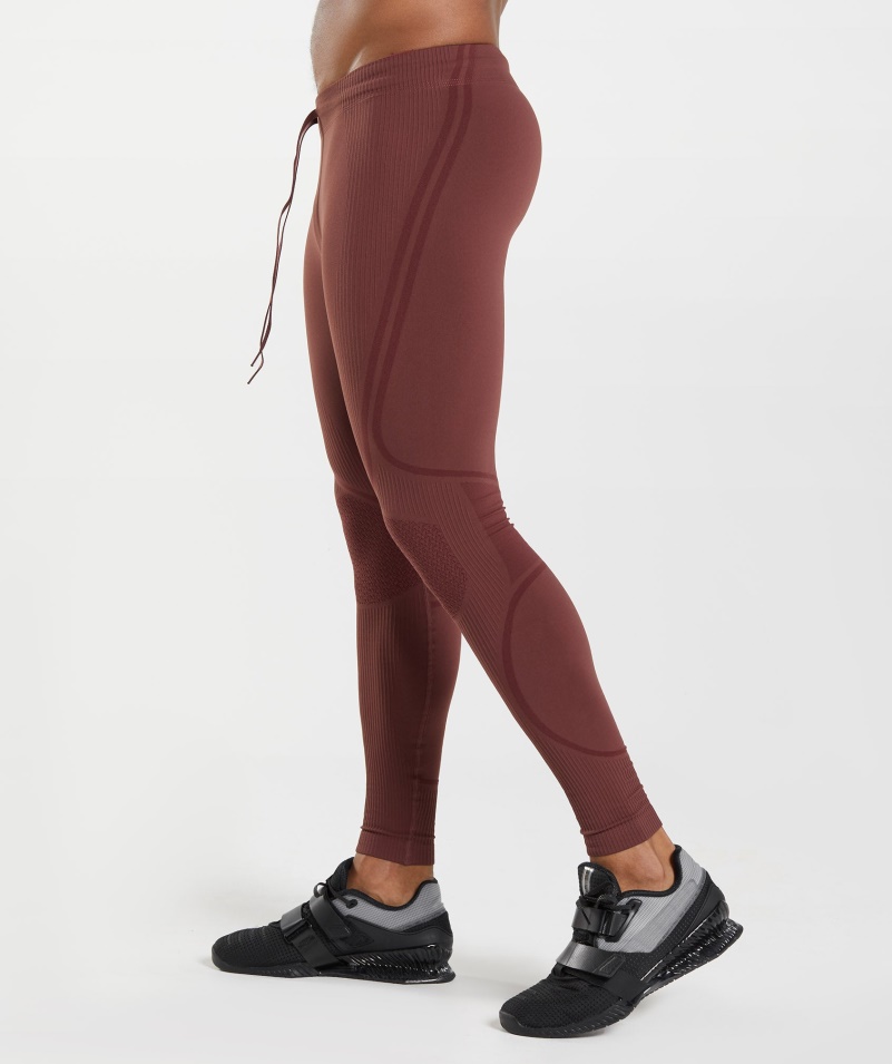 Gymshark 315 Bezšvové Pančuchové Nohavice čerešňovo-hnedé Atletické Gaštanové