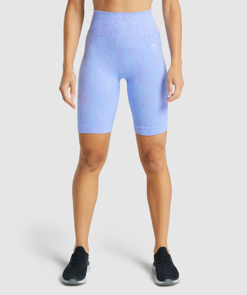 Gymshark Adapt Animal Bezšvové Cyklistické šortky Motýľ-svetlomodré