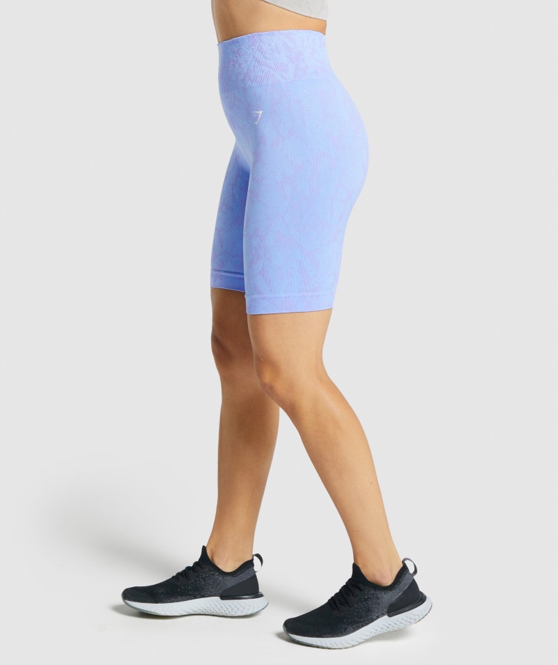 Gymshark Adapt Animal Bezšvové Cyklistické šortky Motýľ-svetlomodré