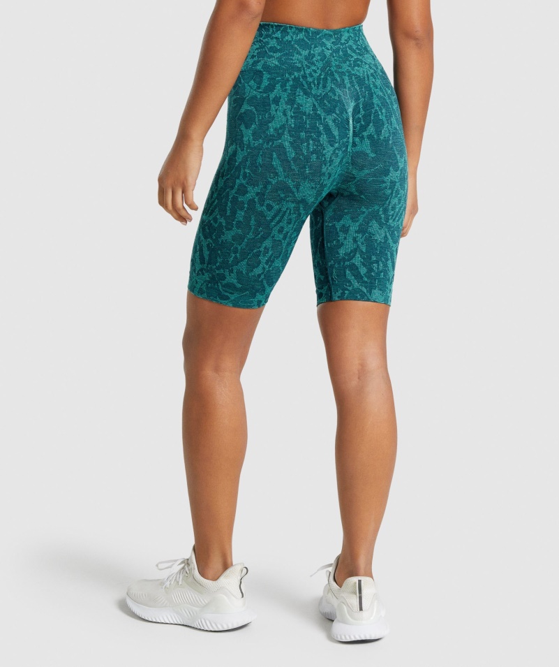 Gymshark Adapt Animal Bezšvové Cyklistické šortky Butterfly-teal