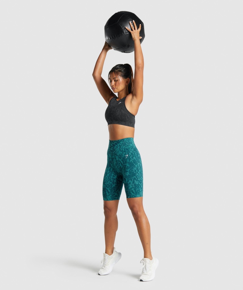 Gymshark Adapt Animal Bezšvové Cyklistické šortky Butterfly-teal