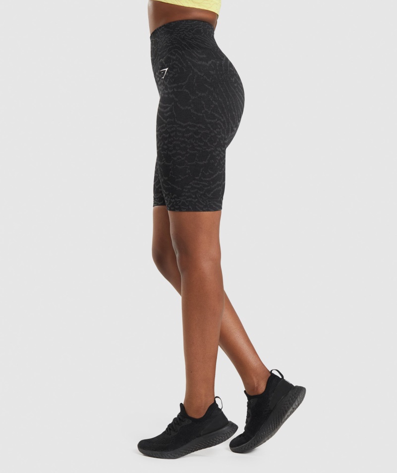 Gymshark Adapt Animal Bezšvové Cyklistické šortky Hybrid-čierne