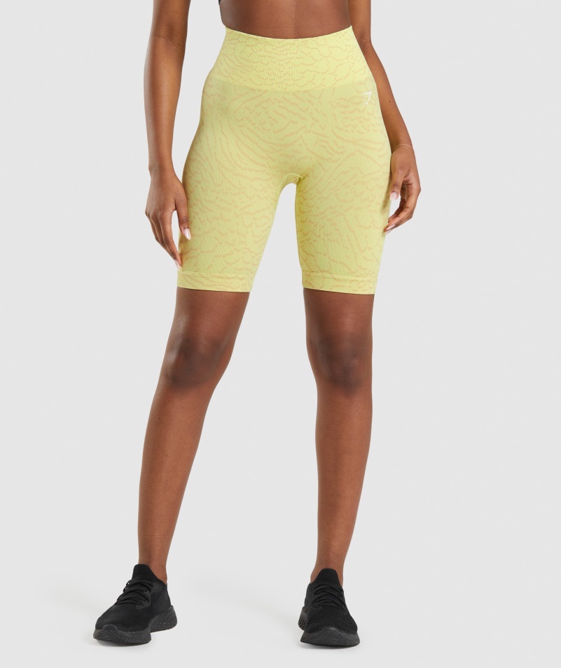 Gymshark Adapt Animal Bezšvové Cyklistické šortky Hybrid-svetluška žltá