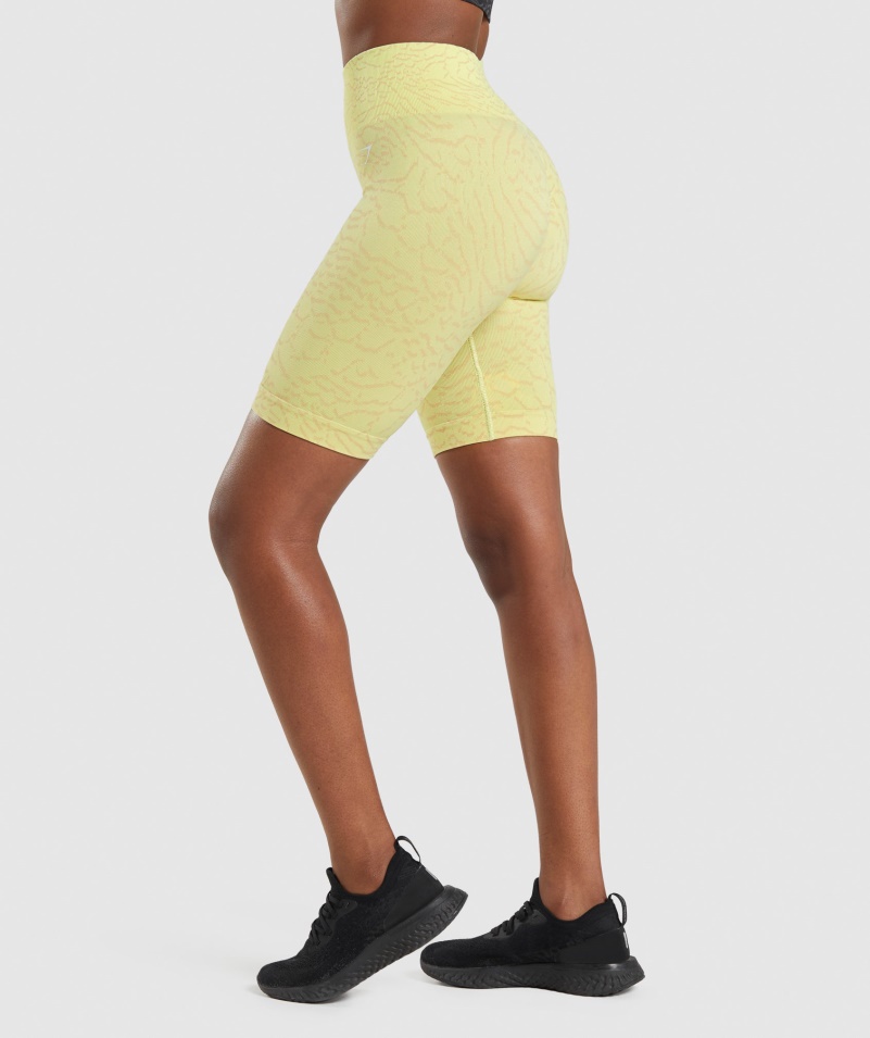 Gymshark Adapt Animal Bezšvové Cyklistické šortky Hybrid-svetluška žltá