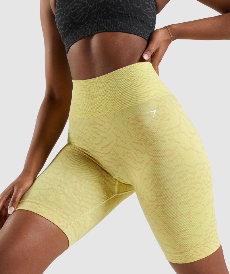 Gymshark Adapt Animal Bezšvové Cyklistické šortky Hybrid-svetluška žltá