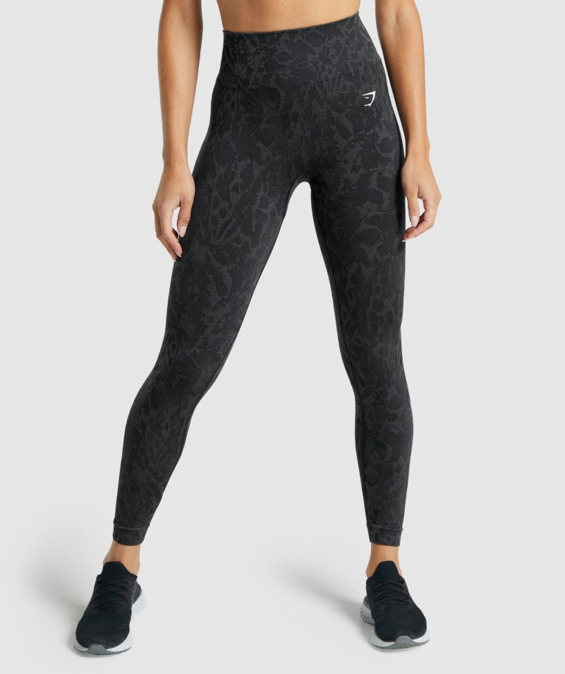 Gymshark Adapt Animal Bezšvové Legíny Motýľovo-čierne