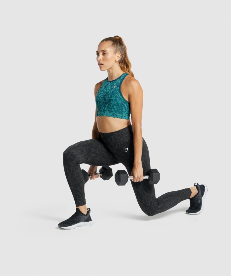 Gymshark Adapt Animal Bezšvové Legíny Motýľovo-čierne