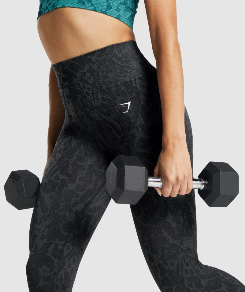 Gymshark Adapt Animal Bezšvové Legíny Motýľovo-čierne