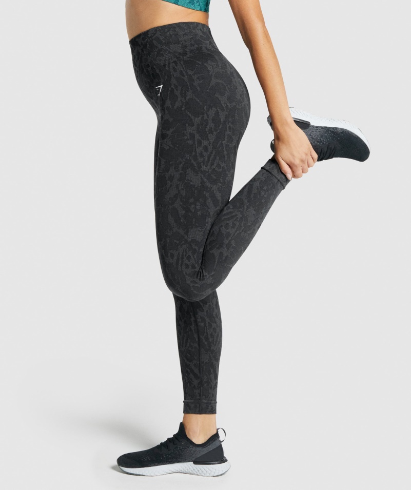 Gymshark Adapt Animal Bezšvové Legíny Motýľovo-čierne
