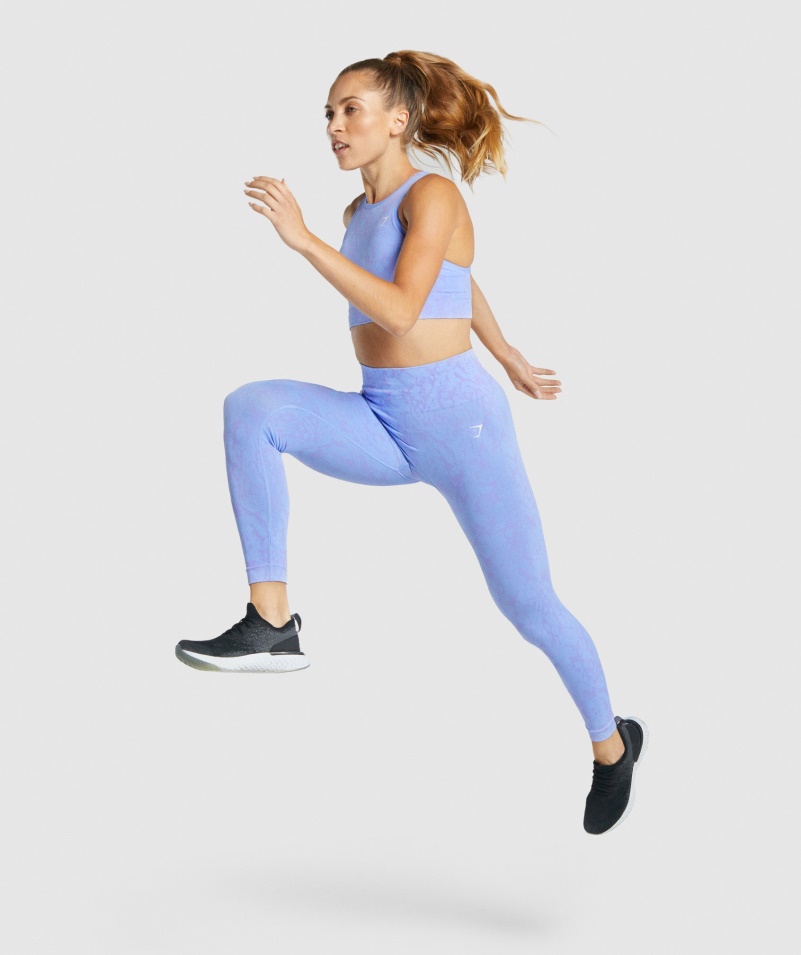 Gymshark Adapt Animal Bezšvové Legíny Motýľ-svetlomodré