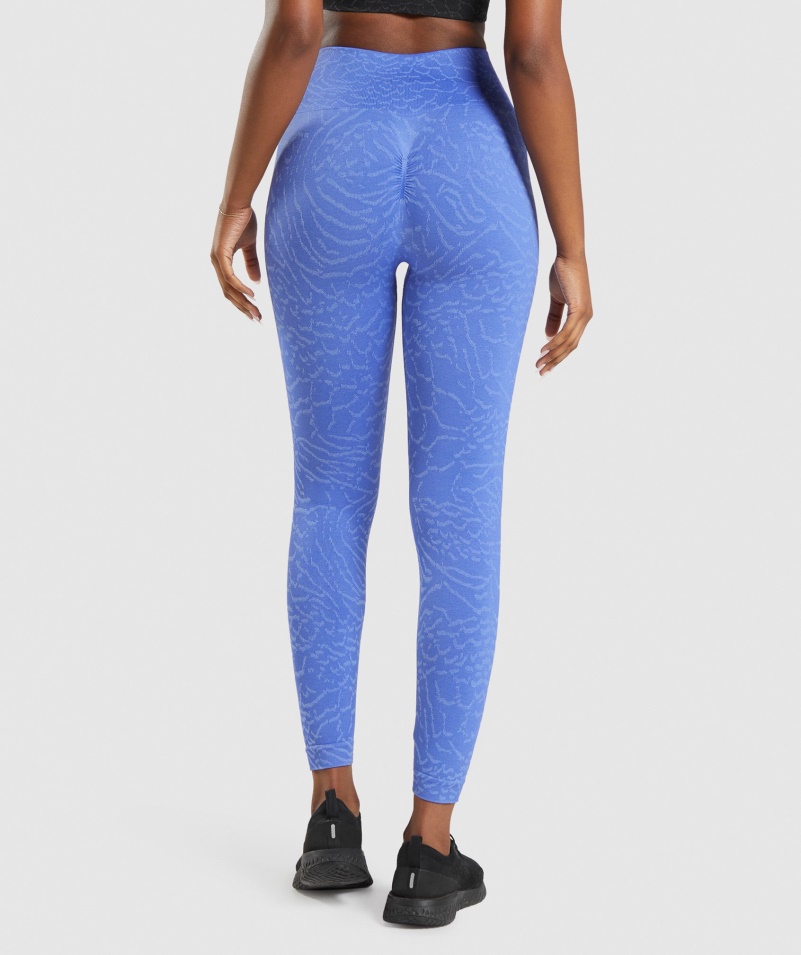 Gymshark Adapt Animal Bezšvové Legíny Hybrid-court Modré