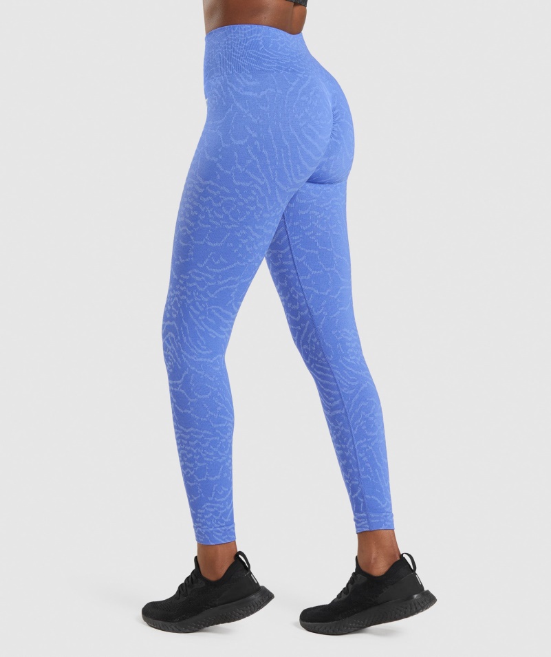 Gymshark Adapt Animal Bezšvové Legíny Hybrid-court Modré
