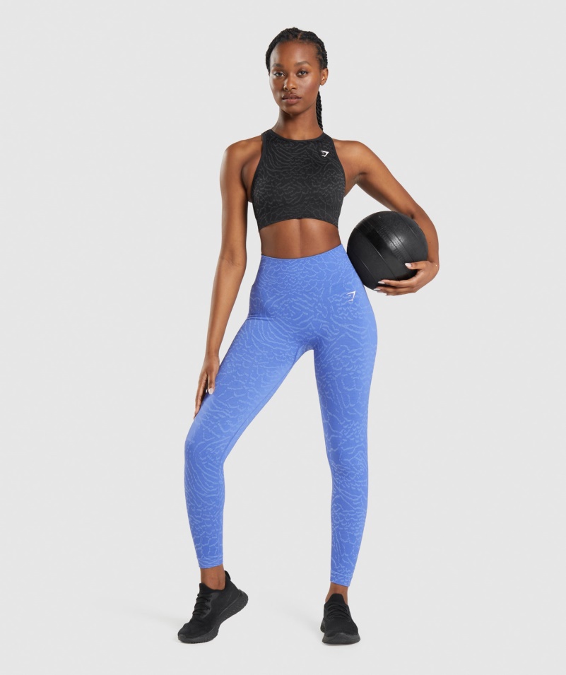 Gymshark Adapt Animal Bezšvové Legíny Hybrid-court Modré