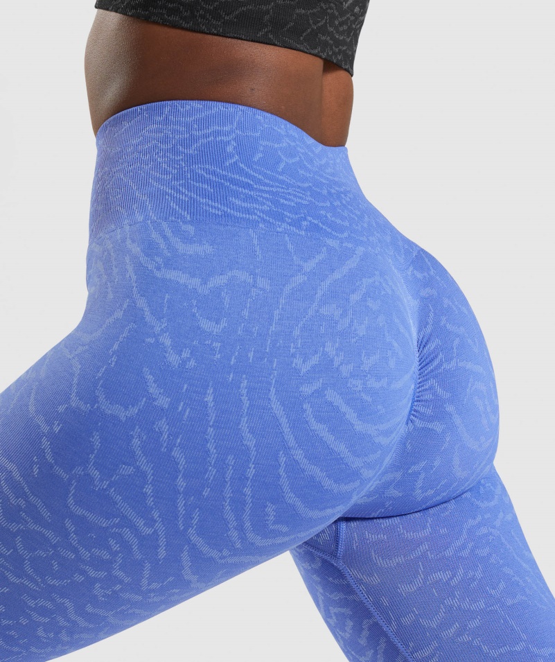 Gymshark Adapt Animal Bezšvové Legíny Hybrid-court Modré