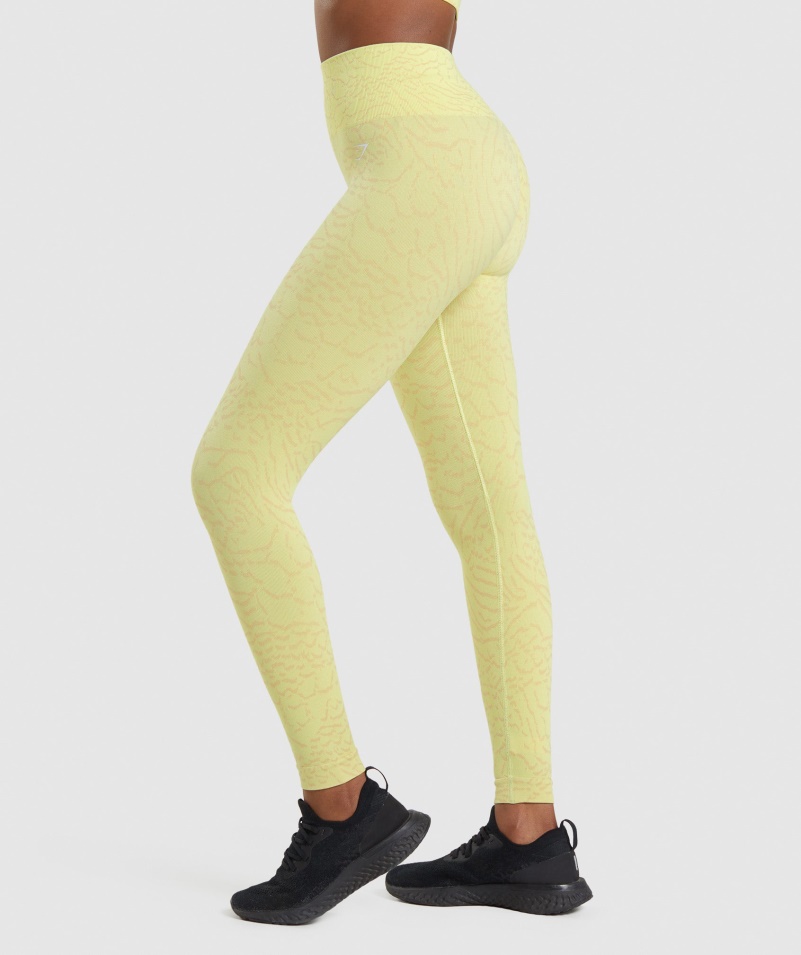 Gymshark Adapt Animal Bezšvové Legíny Hybrid-svetluška žltá
