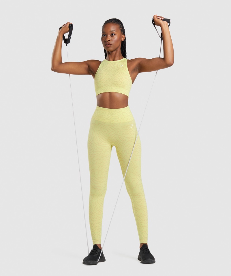 Gymshark Adapt Animal Bezšvové Legíny Hybrid-svetluška žltá