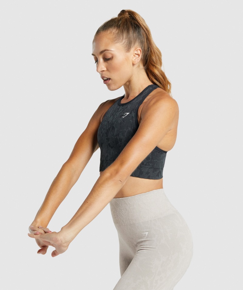 Gymshark Adapt Animal Bezšvová športová Podprsenka Motýľovo čierna