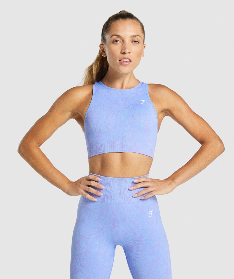 Gymshark Adapt Animal Bezšvová športová Podprsenka Motýľ-svetlomodrá