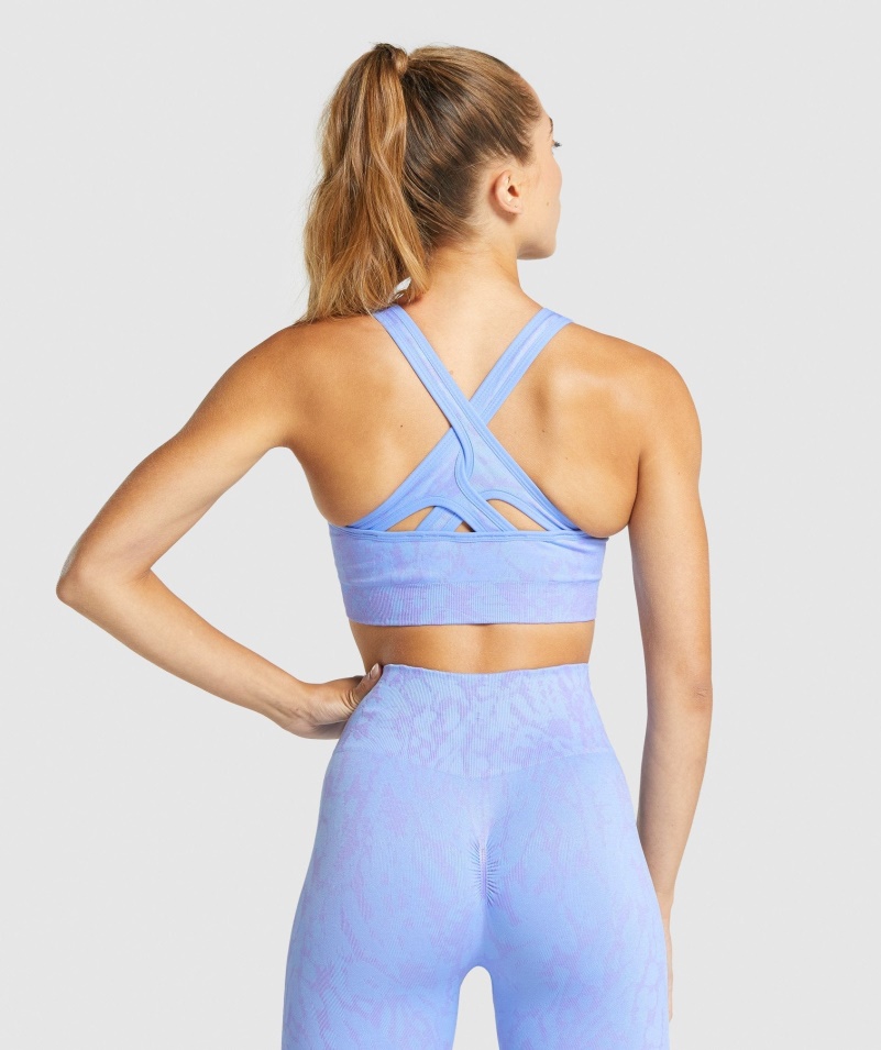 Gymshark Adapt Animal Bezšvová športová Podprsenka Motýľ-svetlomodrá