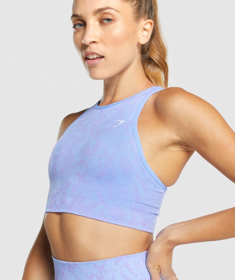 Gymshark Adapt Animal Bezšvová športová Podprsenka Motýľ-svetlomodrá