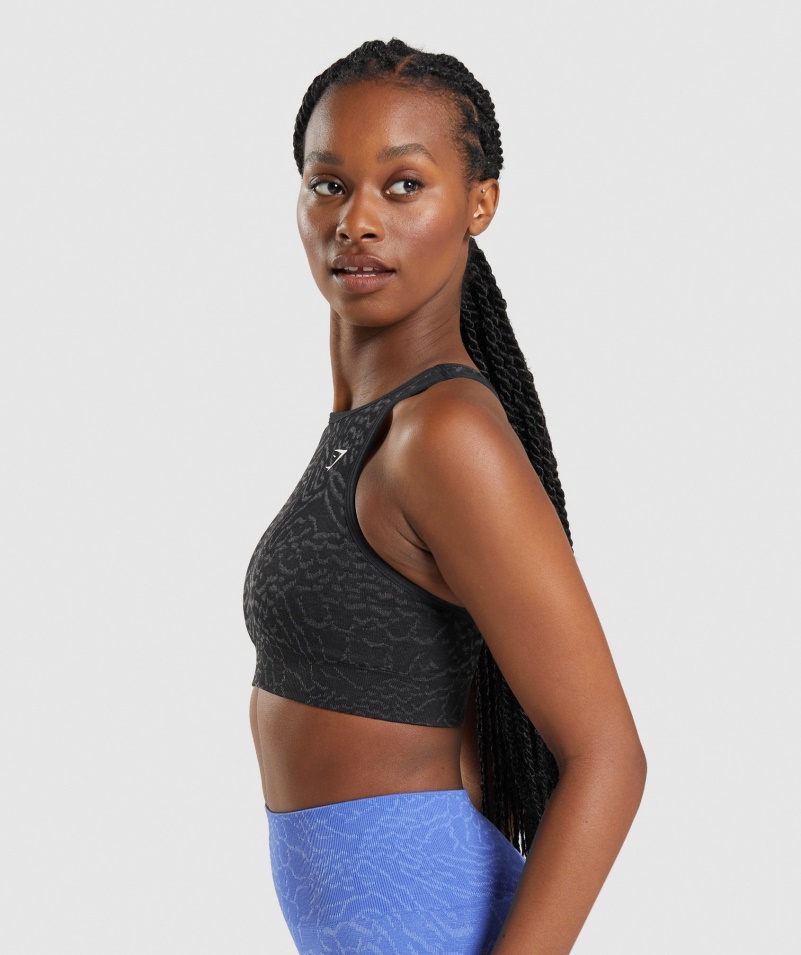 Gymshark Adapt Animal Bezšvová športová Podprsenka Hybrid-čierna