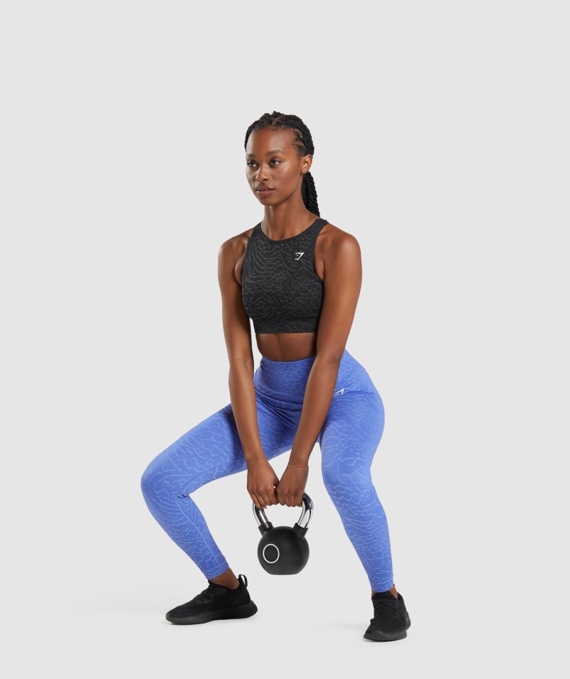 Gymshark Adapt Animal Bezšvová športová Podprsenka Hybrid-čierna