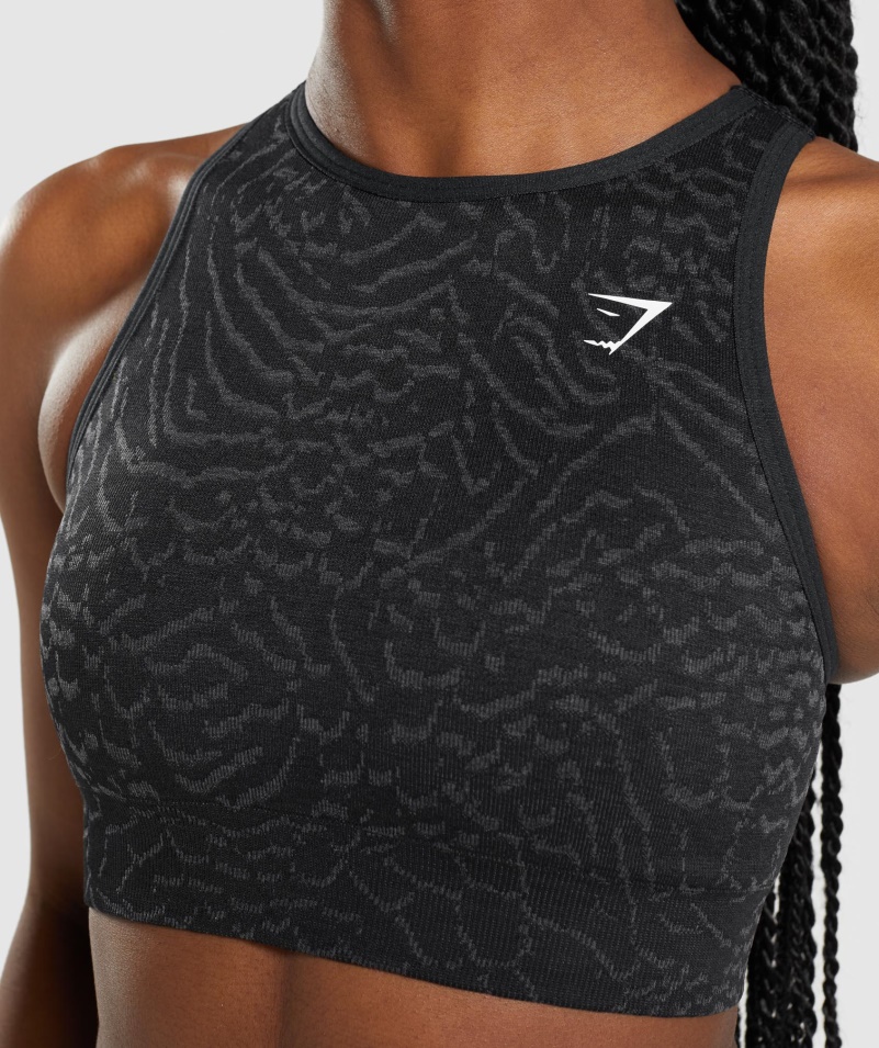 Gymshark Adapt Animal Bezšvová športová Podprsenka Hybrid-čierna