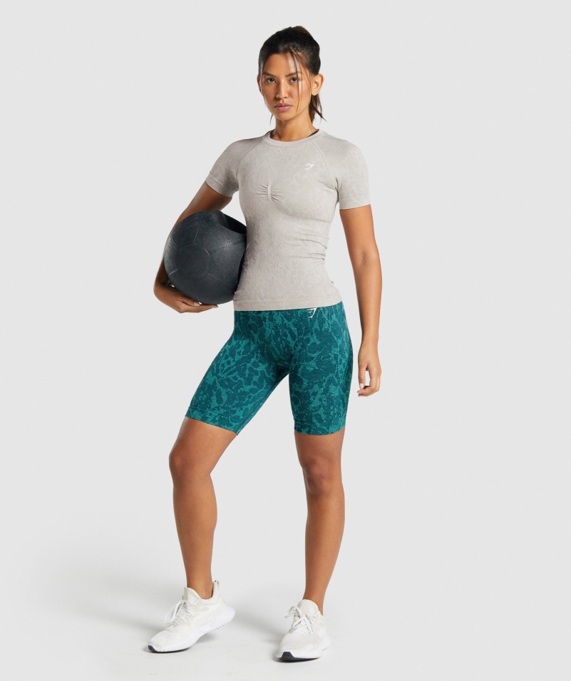 Gymshark Adapt Animal Bezšvové Tričko Motýľovo-sivé