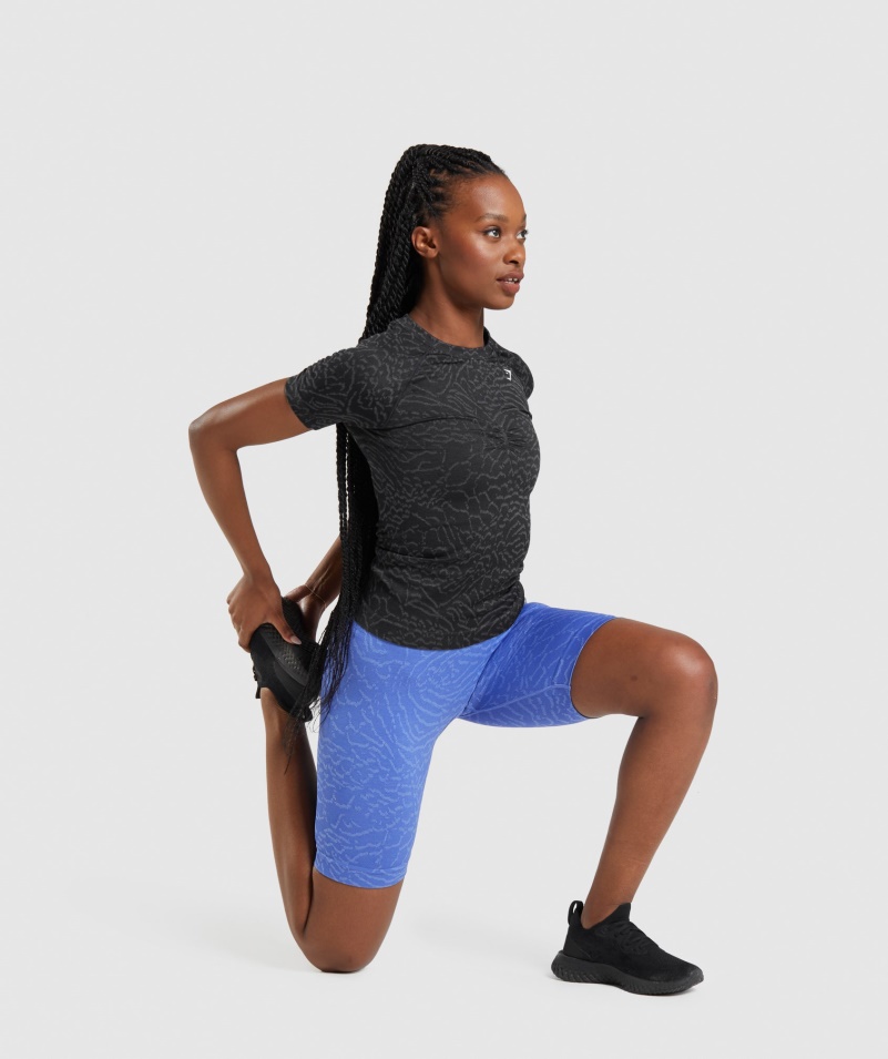 Gymshark Adapt Animal Bezšvové Tričko Hybrid- čierne