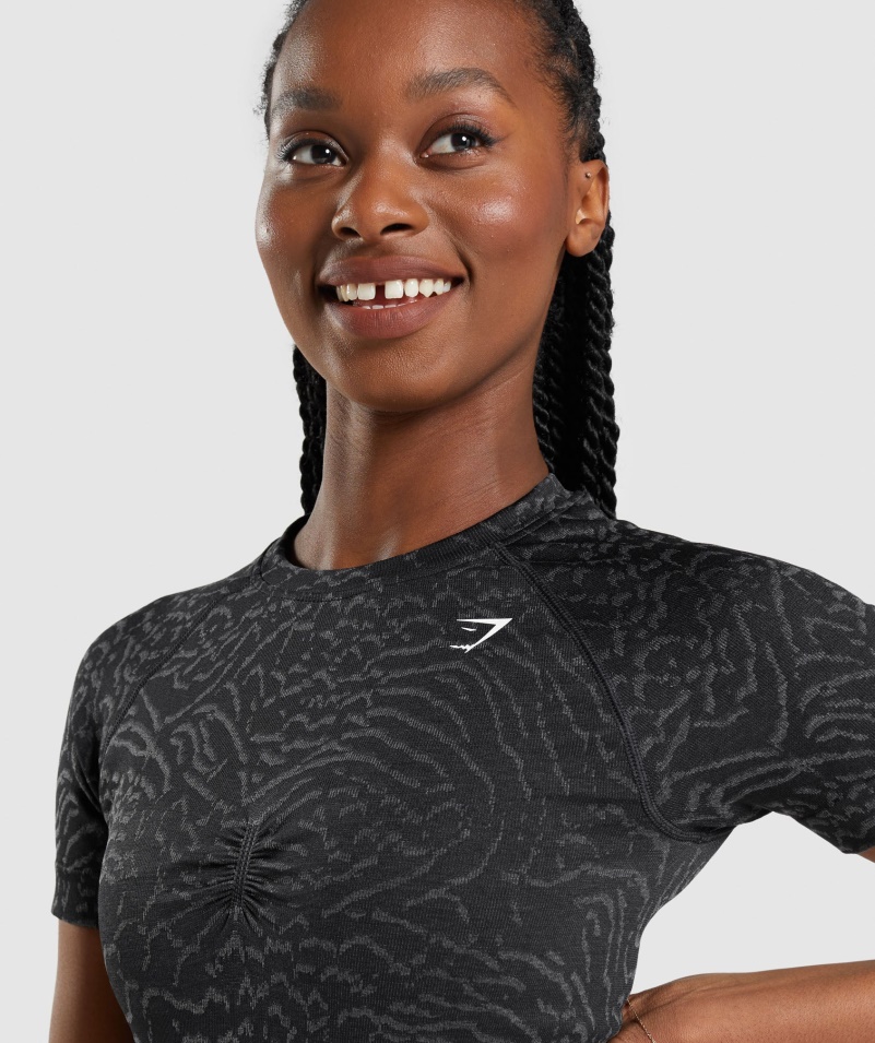 Gymshark Adapt Animal Bezšvové Tričko Hybrid- čierne