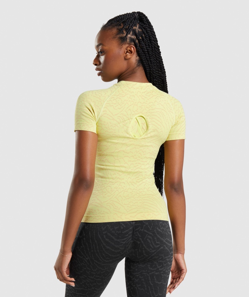 Gymshark Adapt Animal Bezšvové Tričko Hybrid-svetluška žltá