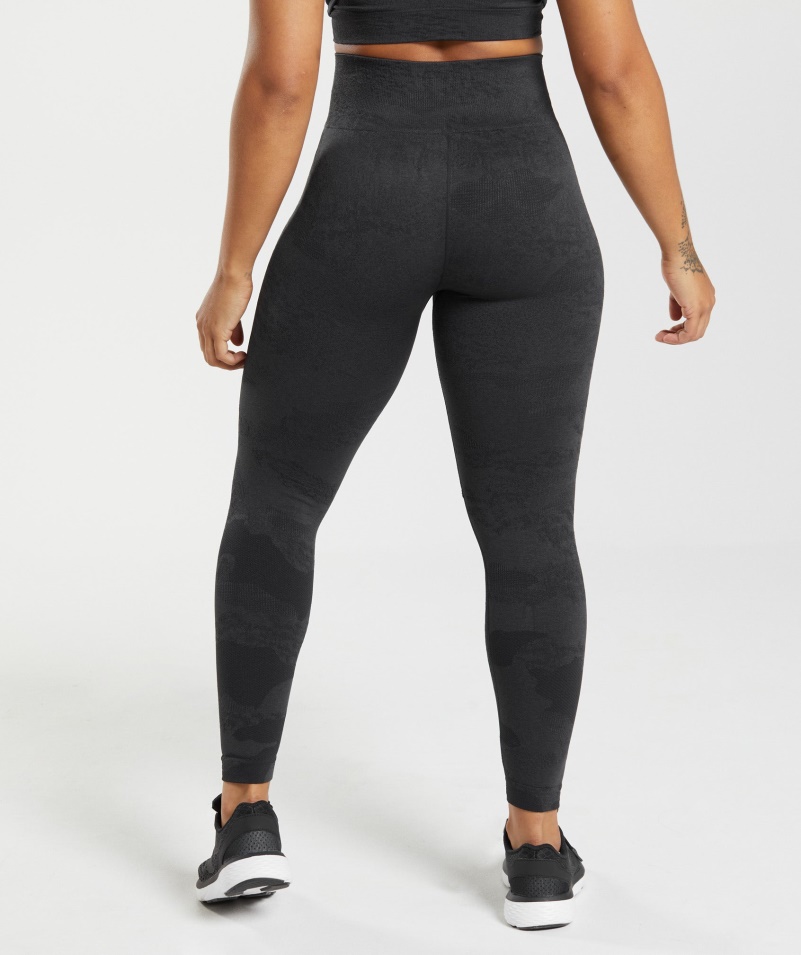 Gymshark Adapt Camo Bezšvové Legíny Láva-čierna-onyx Sivá