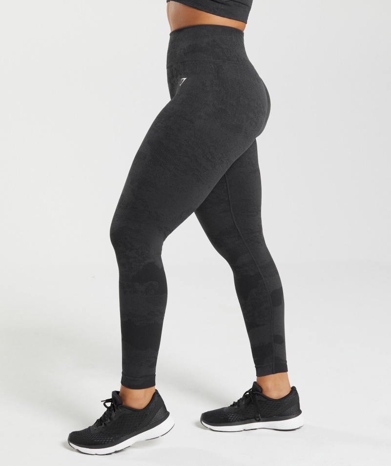 Gymshark Adapt Camo Bezšvové Legíny Láva-čierna-onyx Sivá