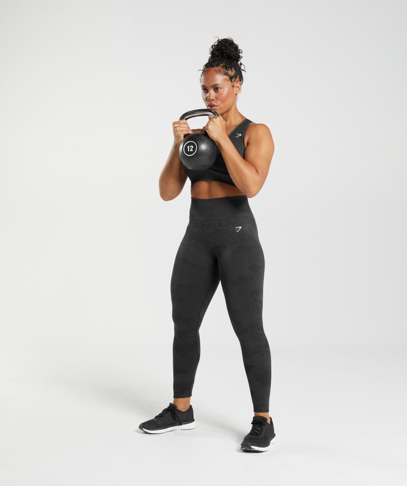 Gymshark Adapt Camo Bezšvové Legíny Láva-čierna-onyx Sivá